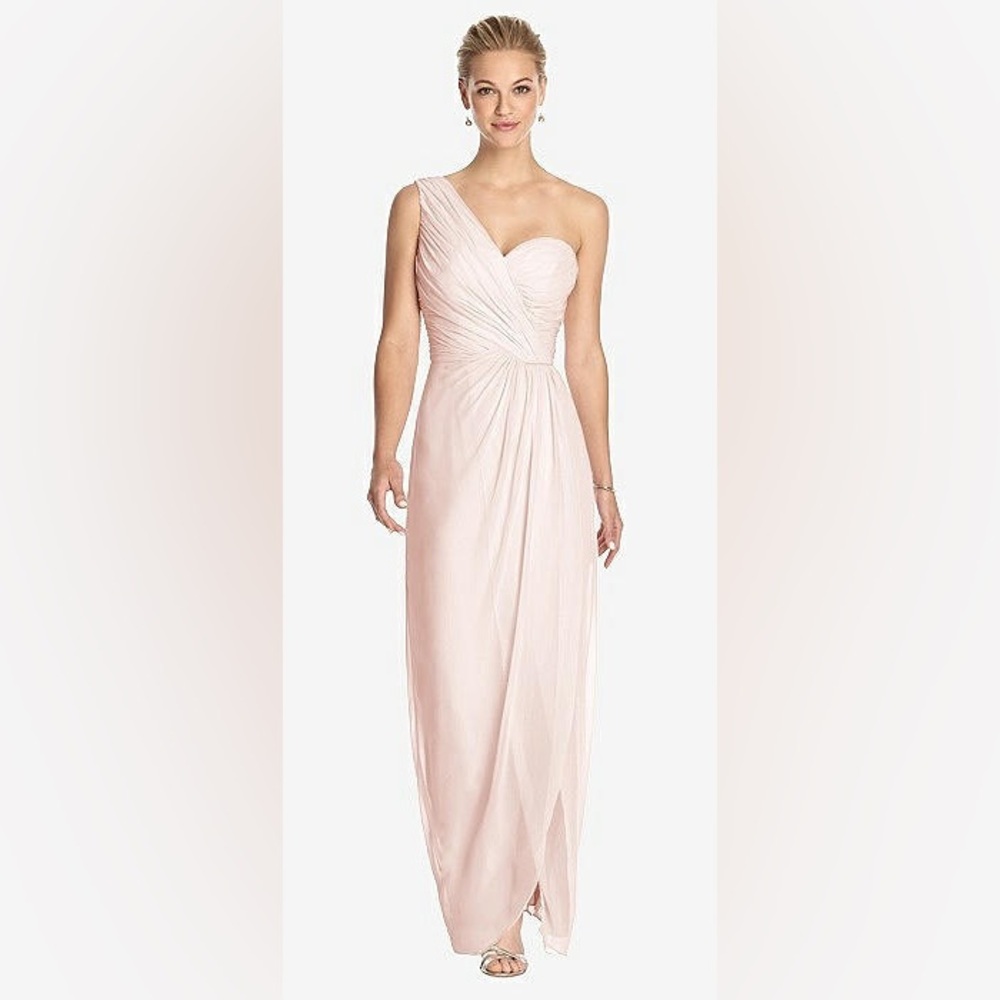 Blush One Shoulder Bridesmaid Dress